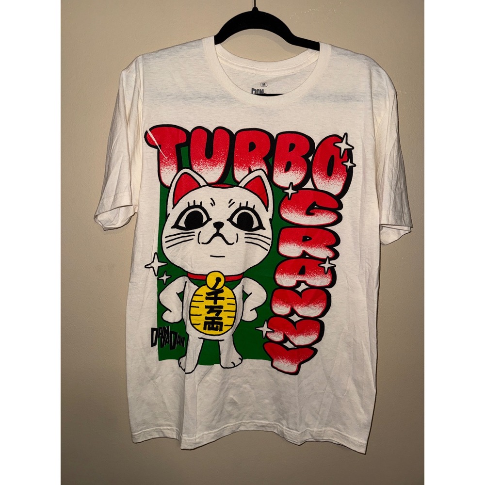 Dandadan Turbo Granny Anime Graphic T-Shirt Cream Off-White Medium Animation